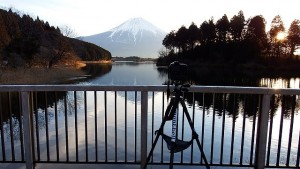 田貫湖の撮影風景