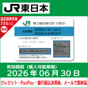 コード販売・クレジットカード決済・PayPay決済】JR東日本株主優待券  