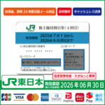 値下げ　JR東日本 株主優待6枚（2枚から可能） JR東日本 株主優待券 有効期限2026年6月30日（コード通知または郵送