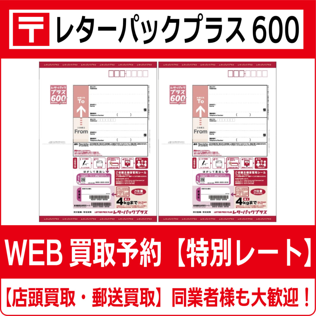 レターパックプラス 10枚 新料金用 6000円相当｜封筒