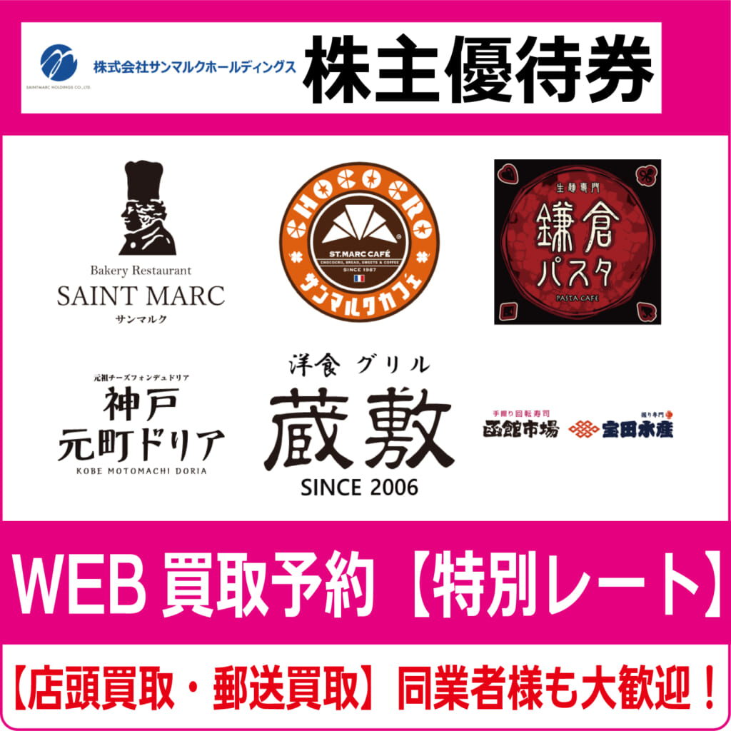 サンマルクホールディングス株主優待券　サンマルク　割引券 最新サンマルク 株主ご優待カード＋吉野家 株主優待券500×4枚￥2,000