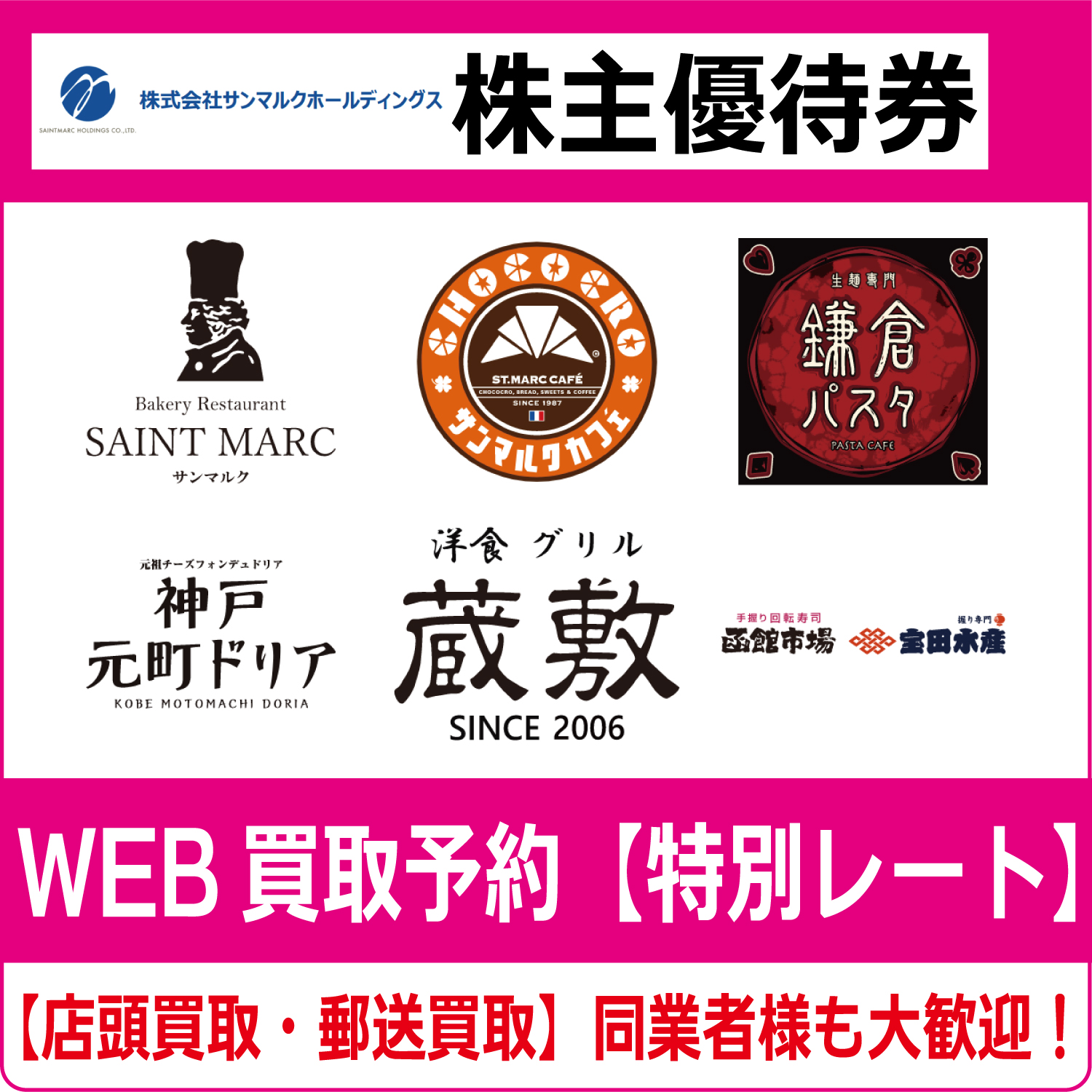 サンマルクホールディングス株主優待券（証券コード:3395） 優待カード