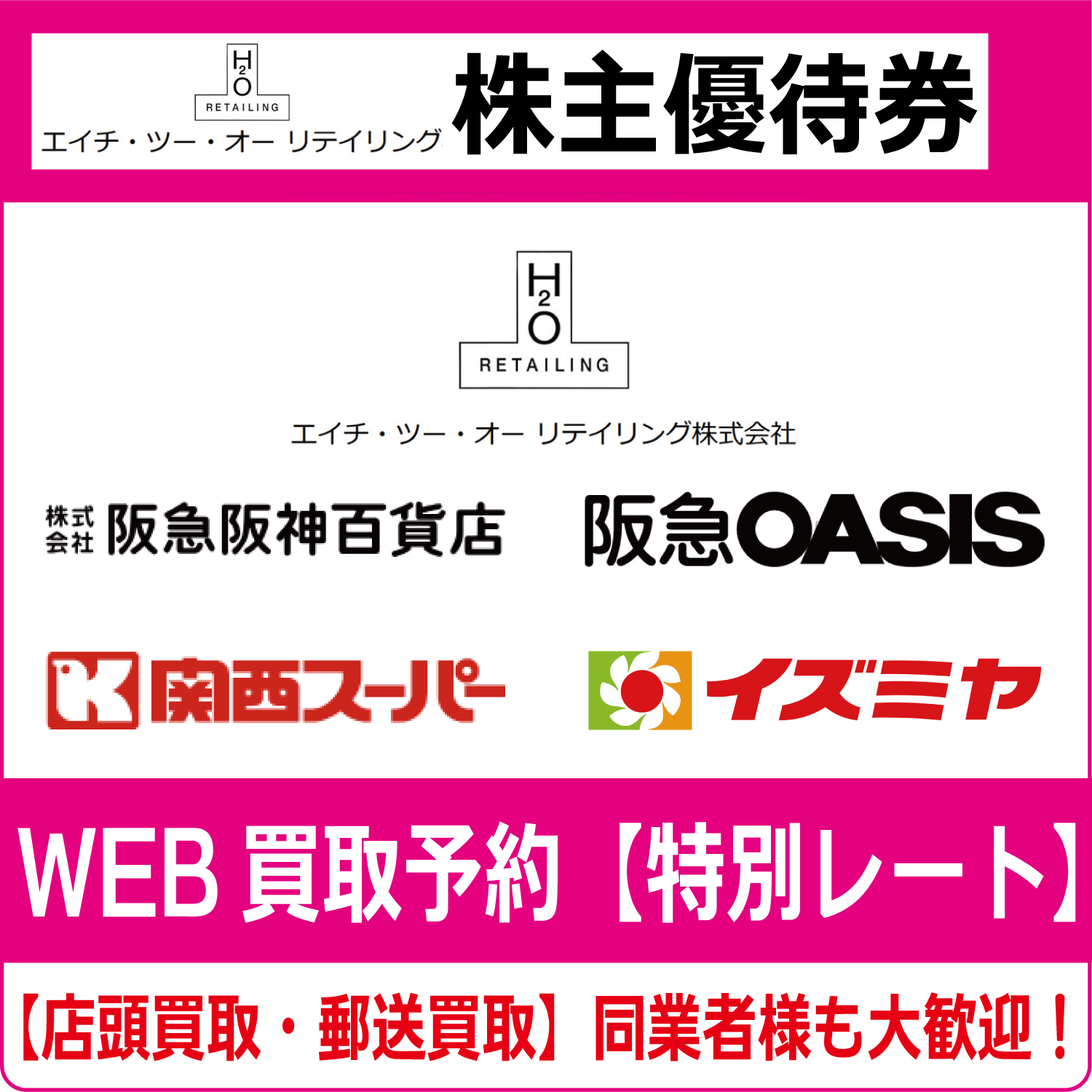 H2O 阪急阪神 株主優待券 10枚　エイチ・ツー・オーリテイリング ◇阪急阪神H2Oリテイリング 株主優待券10枚